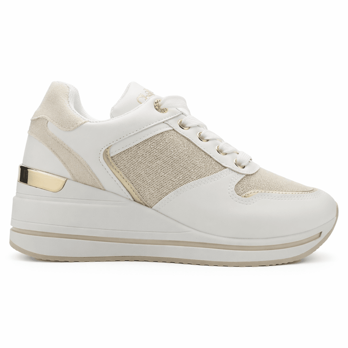 Zapatilla Blanco y Dorado Mujer Urbano Chalada Bolkinew Zapatillas Chalada