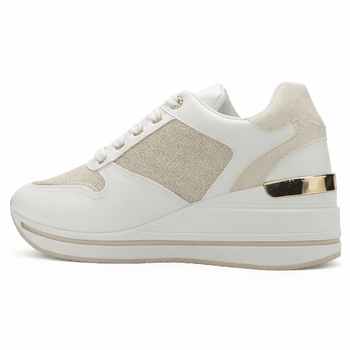 Zapatilla Blanco y Dorado Mujer Urbano Chalada Bolkinew Zapatillas Chalada