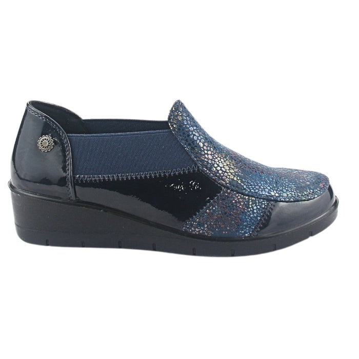Zapato Chalada Mujer Olga-1 Azul Marino Casual Mocasines Taco Chalada