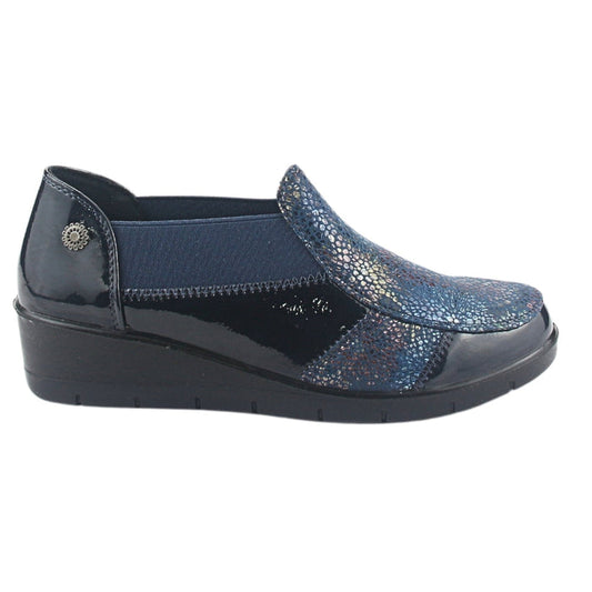 Zapato Chalada Mujer Olga-1 Azul Marino Casual Mocasines Taco Chalada