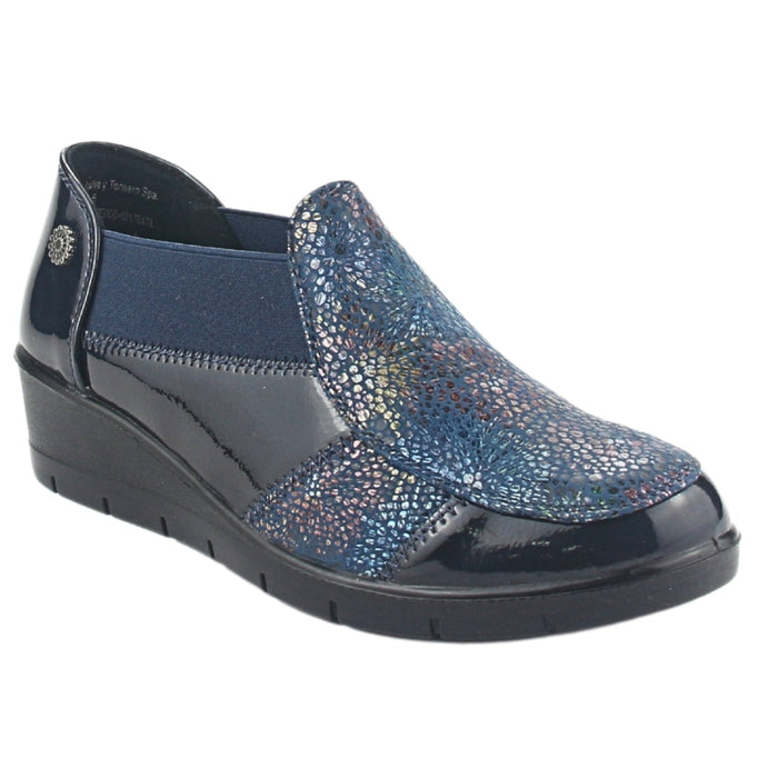 Zapato Chalada Mujer Olga-1 Azul Marino Casual Mocasines Taco Chalada