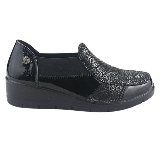 Zapato Chalada Mujer Olga-1 Negro Casual Mocasines Taco Chalada