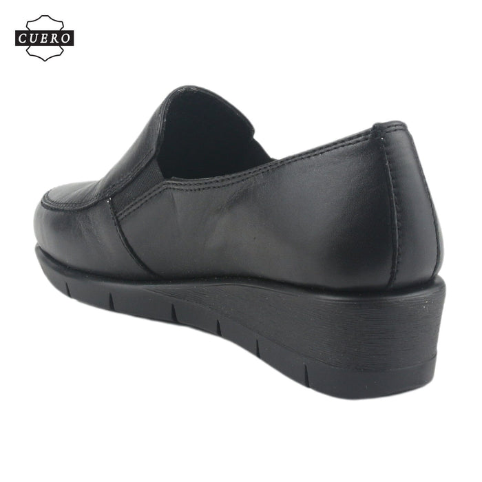 Zapato de Cuero Chalada Mujer Calafate-1 Negro Casual Mocasines Taco Chalada